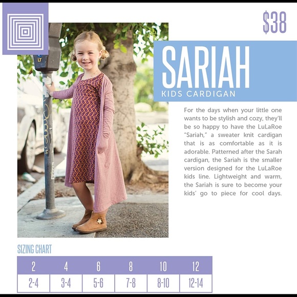 Lularoe Kids Sariah Duster Sweater 